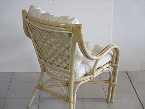 Poltrona In Vimini Naturale 56x63 Cm - Per Giardino E Casa | Schienale 110 Cm | Stile Orientale - Foto 12