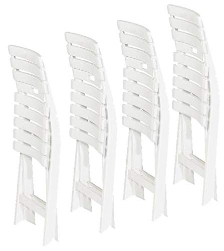 Set 4 Sedie Pieghevoli Da Esterno - Resina Bianca 44x41x78cm - Portata 90kg - Foto 11