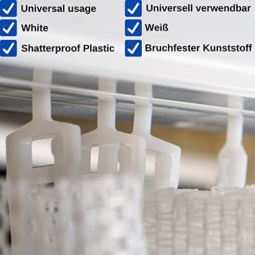 120 Cursori Per Tende + 8 Staffe - Per Binari In Legno/Plastica, Testa Tonda 7mm