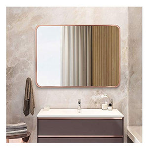 HXYSJ A Prova di Esplosione Telaio Specchio del Bagno Wall Hanging Bathroom Vanity Wall Hanging Bathroom Specchio Igienici Lavandino del Bagno Specchio Moda (Size : 60X80CM)