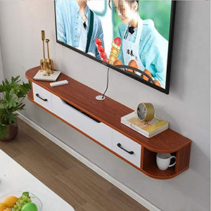 PQXOER-HO Mobile TV Parete Mensole TV Cabinet Galleggiante Mensola Multimedia Storage (Colore : Rosso, Dimensione : 180x24x20cm)