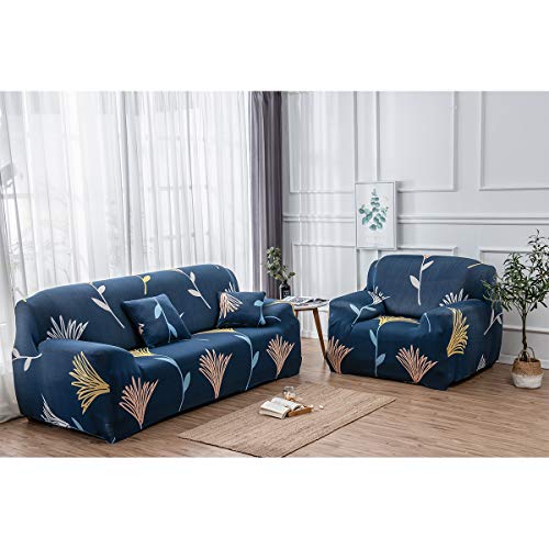 FANSU Fodere Copripoltrona, 1 Posto / 2 3 4 Posti Copridivano Elasticizzato, Fodere Copridivani Universale, Fodere Copridivani Stampa Botanica con 2 Federa Cuscino (Fiori e Foglie,3 posti FANSU Fodere Copripoltrona, 1 Posto / 2 3 4 Posti Copridivano Elasticizzato, Fodere Copridivani Universale, Fodere Copridivani Stampa Botanica con 2 Federa Cuscino (Fiori e Foglie,3 posti