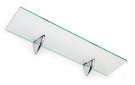 BSM Marketing - Ripiani in vetro temperato spesso 6 mm, con grande finitura cromata e supporto 600 mm, 500 mm e 400 mm (2, 500 x 100 mm)