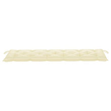 vidaXL Panca da Giardino con Cuscino Bianco Crema 175 cm Legno di Teak