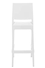 Sgabello Bar Maya Impilabile In Polipropilene I Sgabello Outdoor Con Schienale I Sedia Sgabello Alta In Plastica Alt. 75 CM, Colore:bianco