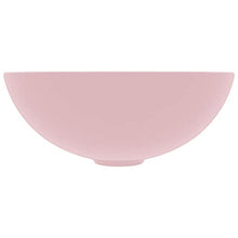 vidaXL Lavandino da Bagno Lavello per Bagno Lavabo per Toilette Sanitari Prodotti per Bagno Vaschetta in Ceramica Rosa Opaco Rotondo