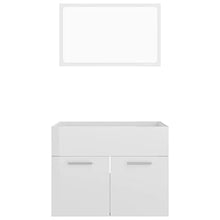 vidaXL Set Mobili da Bagno 2 pz Bianco Lucido in Truciolato