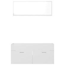 vidaXL Set Mobili da Bagno 2 pz Bianco Lucido in Truciolato