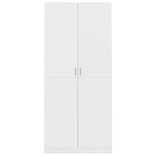 Montloxs Armadio a 2 Ante, Mensola Grande con Barra Appendiabiti, mobili per Camera da Letto, 90x52x200 cm, Bianca