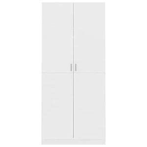 Montloxs Armadio a 2 Ante, Mensola Grande con Barra Appendiabiti, mobili per Camera da Letto, 90x52x200 cm, Bianca