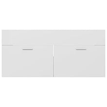 vidaXL Set Mobili da Bagno 2 pz Bianco Lucido in Truciolato