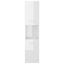 vidaXL Armadio da Bagno Bianco Lucido 30x30x130 cm in Truciolato