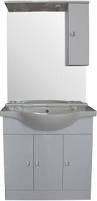 Set di mobili da bagno "NORA 85" con pannello, specchio, mobiletto, lavabo in ceramica