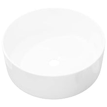 vidaXL Lavandino Tondo in Ceramica Bianca 40x15 cm da Bagno Lavabo Lavello