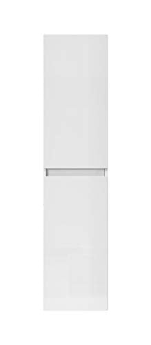 Badplaats B.V. Mobiletto del Bagno Avellino 170 cm Bianco Lucido a Sinistra - armadietto, mobili per Il Bagno, armadietto Laterale