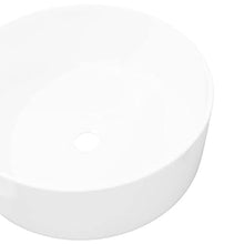 vidaXL Lavandino Tondo in Ceramica Bianca 40x15 cm da Bagno Lavabo Lavello