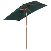 Outsunny Ombrellone Rettangolare in bambù e Poliestere, Filtra Raggi UV, per Esterni/Giardino/Terrazzo, Verde 2x1,5x2,3m