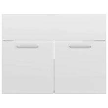 vidaXL Set Mobili da Bagno 2 pz Bianco Lucido in Truciolato