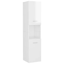 vidaXL Armadio da Bagno Bianco Lucido 30x30x130 cm in Truciolato