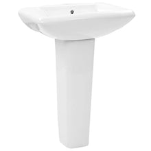 vidaXL Lavandino a Colonna in Ceramica Bianca Lavabo Lavello Sanitari Bagno
