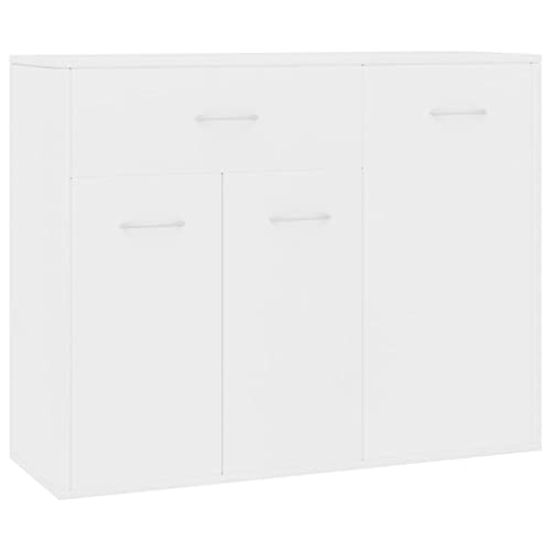 vidaXL Credenza Minimalista con Ante e Cassetto Robusta Elegante Madia Armadietto Cassettiera Arredo Casa Bianca 88x30x70 cm in Multistrato