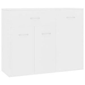 vidaXL Credenza Minimalista con Ante e Cassetto Robusta Elegante Madia Armadietto Cassettiera Arredo Casa Bianca 88x30x70 cm in Multistrato