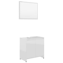 Set di mobili da bagno, colore: bianco lucido