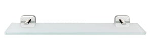 WENKO Ripiano in vetro Mezzano, mensola da parete in vetro satinato con tanto spazio per tutti gli utensili da bagno, supporto in acciaio inox lucido resistente contro la ruggine, 46,5 x 5,5 x 13,5 cm