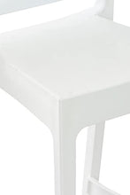Sgabello Bar Maya Impilabile In Polipropilene I Sgabello Outdoor Con Schienale I Sedia Sgabello Alta In Plastica Alt. 75 CM, Colore:bianco