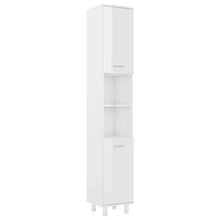 vidaXL Armadio da Bagno Bianco Lucido 30x30x179 cm in Truciolato