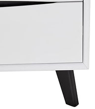 Ibbe Design Cassetti Armadietto Cassettiera Bianco Nero Credenza con 5 Cassetti di Stile Moderno Scandinavo Lyon per Soggiorno Camera da Letto Corridoio, Gambe in Legno Masselo Nero