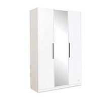 Armadio tre ante cameretta , numerosi cassetti e ripiani- luce a led -cm: L.: 137 cm H: 210 cm x53 cm - [Serie: Dafne-bianco] - (DF11)