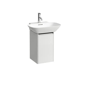 Laufen Base di Scorrimento per mobiletto Ino per lavabo 810302, 1 Anta, Cerniera Sinistra, Maniglia in Alluminio Nero, colorazione: Bianco Opaco - H4030231102601