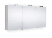 Generisch Terra - Armadietto a specchio in alluminio, con luce a LED, pannello posteriore in vetro nero, 1200 x 700 x 155 mm