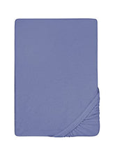 Biberna 0012344 Lenzuolo Frottee-Stretch (Altezza Materasso max. 22 cm) 1X 90X190 cm > 100X200 cm, Blu