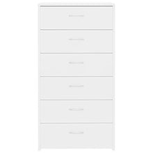 Goliraya Credenza Moderna con 6 Cassetti in Truciolato Nero/Bianco,Credenza da Salotto Moderna,Credenza con Cassetti,Cassettiera Moderna da Salotto,Cassettiera Moderna da Camera da Letto 50x34x96 cm