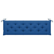 vidaXL Panca da Giardino con Cuscino Blu 175 cm in Massello di Teak