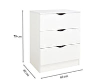 leomark Cassettiera in legno - Roma - bianca Comodino con cassetti, Armadietto per camera da letto, stile scandinavo, dimensioni: 78 (A) cm (Ritratto di un cavallo)