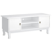 homcom Mobile Porta Tv Bianco Opaco Classico con Ante in Legno per TV 50'' 120×45×50.5cm