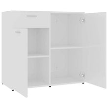XHCP Credenza, Comodino, Comodino, cassettiera per la casa Soggiorno Camera da Letto Bianco Lucido 80x36x75 cm truciolare