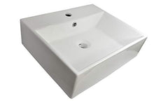 1 lavabo in ceramica rettangolare grande lavabo bagno 51 cm L x 42,5 cm B
