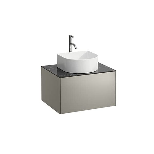 Laufen Cassettiera Running Sonar, 1 cassetto, Adatta per vaschette lavabo 812340, 812341, 812342, Apertura Centrale per lavabo e Rubinetto, colorazione: Titanio/Nero Marquina - H4054050341421