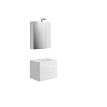 Allibert Mobili da Bagno Set Sottopensile 60 cm Lavabo Armadietto a Specchio Pre-assemblati