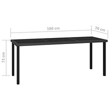 Tidyard Set 7/9 pz da Pranzo da Giardino in Polyrattan Nero,Set Tavolo e Sedie da Giardino per Esterno in Rattan Nero,Set Tavolo in Vetro e 6/8 Sedie da Giardino per Esterno in Polyrattan