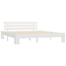 BIGTO - Struttura per letto in legno di pino massiccio, per camera da letto, stile C, colore: bianco, 180 x 200 cm