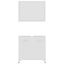 mewmewcat Set di mobili da Bagno, Mobile da Bagno con Specchio a Parete, sottolavello e Contenitore da Terra, Bianca