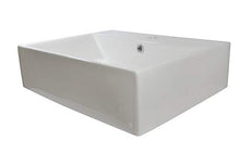 Lavabo Ceramica Lavandino Lavello Rettangolare d'appoggio senza Troppopieno