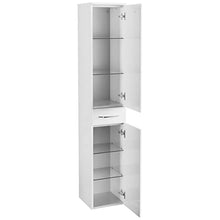 FACKELMANN - Set da 4 mobili da bagno Milano da appendere con lavabo da 80 cm e specchio da bagno a LED e armadietto alto