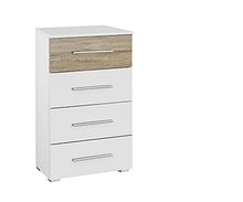 Rauch Möbel Tarragona - Cassettiera con 4 cassetti in rovere Sanremo chiaro, 47 x 42 x 81 cm