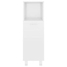Armadio da bagno, 30 x 30 x 95 cm, colore: bianco lucido